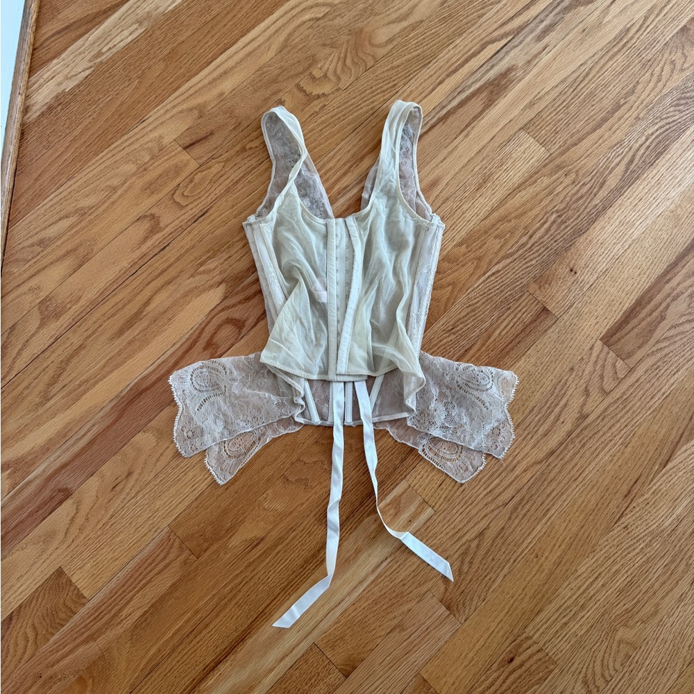Victoria’s Secret corset bustier beaded sequin mesh lingerie top - Picture 4 of 4